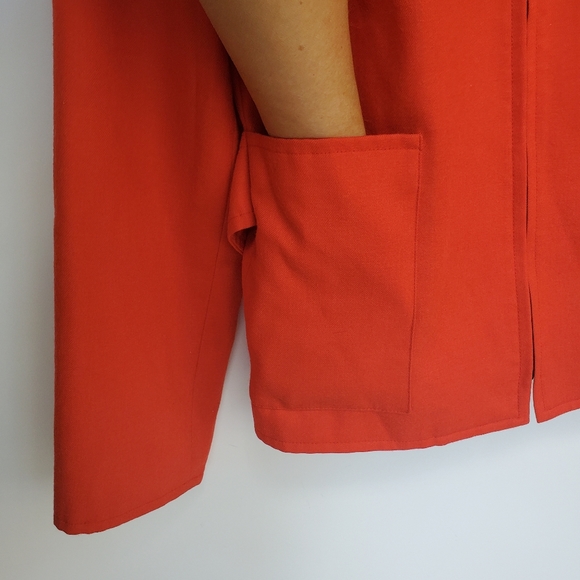 Orange Wool Jacket w/ BIG Pockets Size 14 - Picture 2 of 14